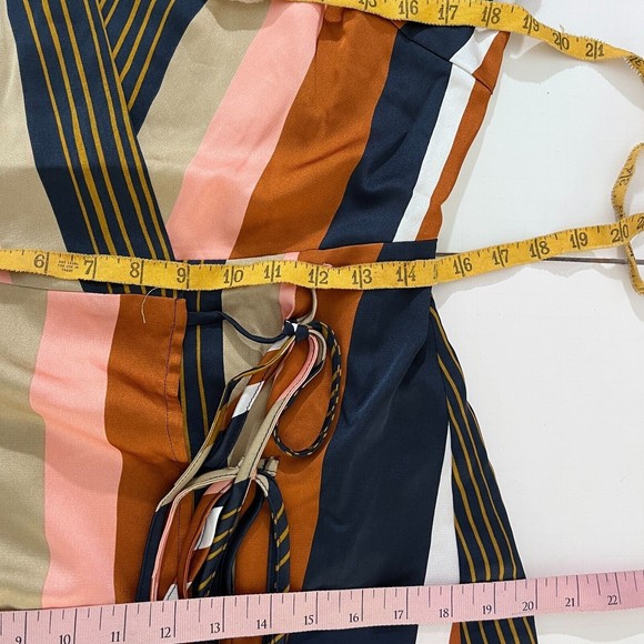 Anthropologie Womens Foxiedox Colorete Asymmetric Striped Wrap Dress Medium NEW - Picture 15 of 16